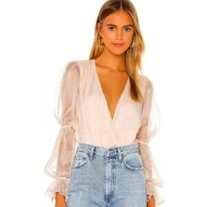 Lovers & Friends Mia Bodysuit in Blush Pink NWT Size XS